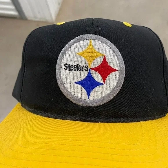Vintage NFL 90s Pittsburgh Steelers Twill SnapBack Hat Twins Enterprise - Picture 2 of 6